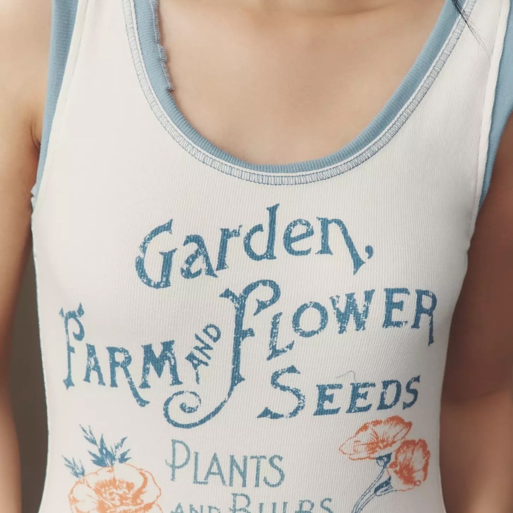 Anthropologie Pilcro Colorblock Muscle Tank Top FOR GARDEN FARM FLOWER LOVER NWT - Picture 2 of 4